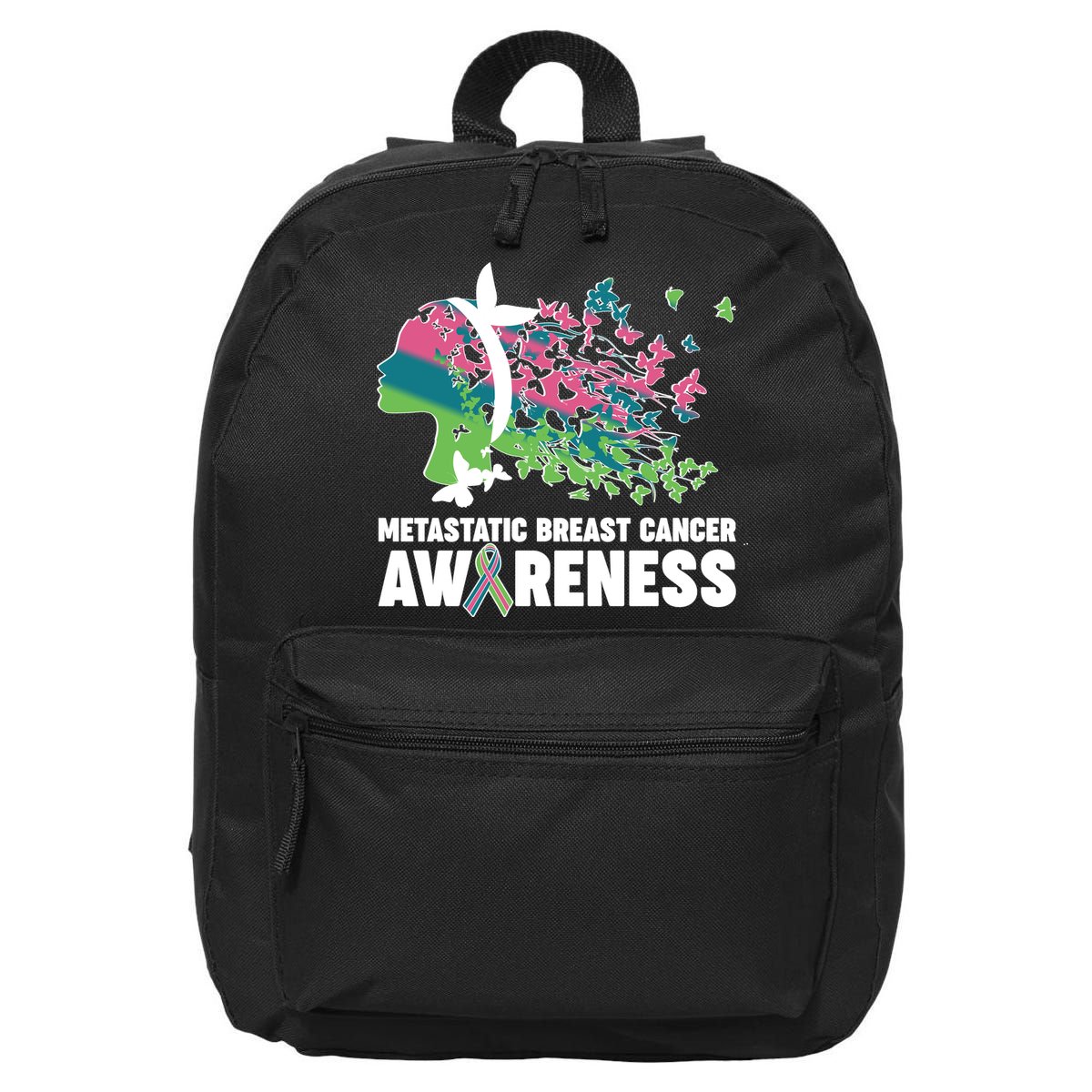 Metastatic Breast Cancer Awareness Butterflies 16 in Basic Backpack