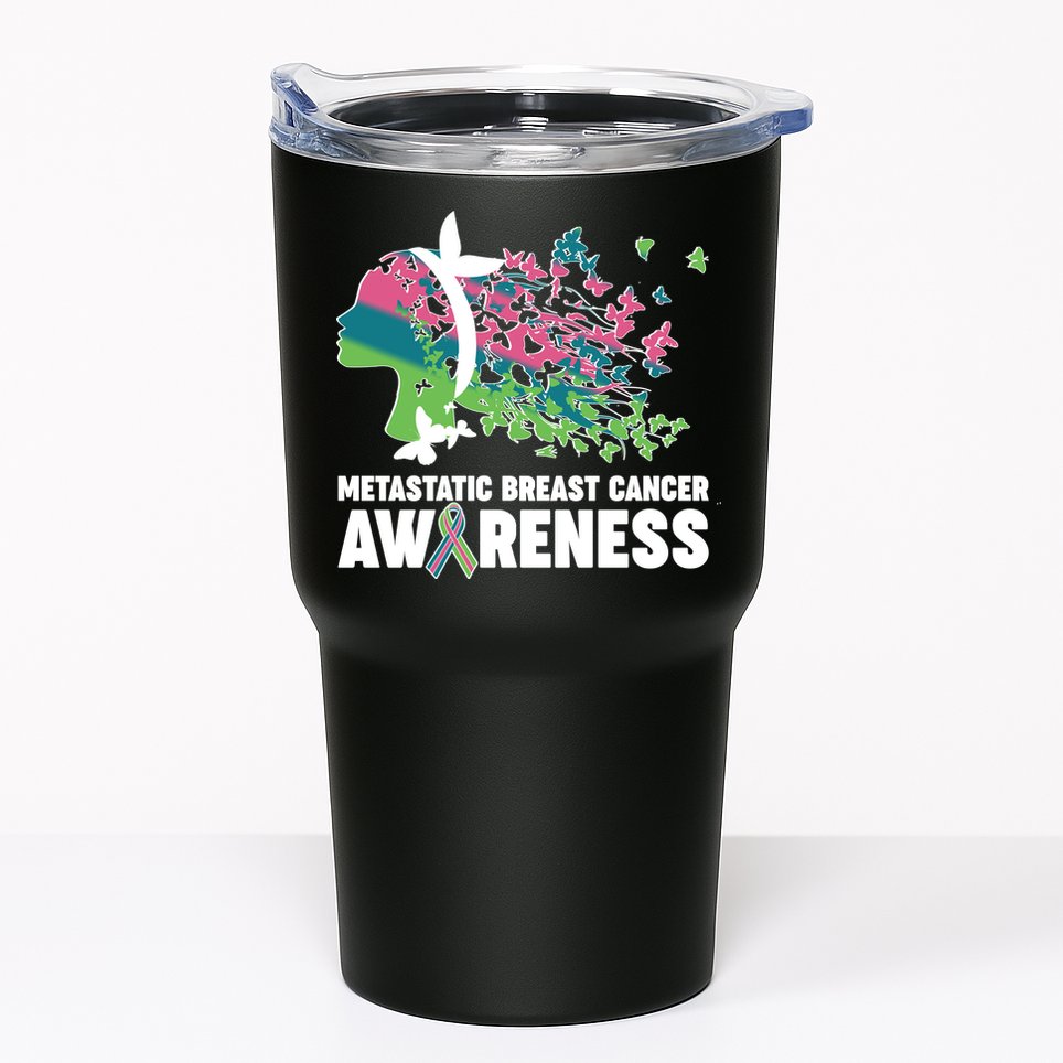 Metastatic Breast Cancer Awareness Butterflies Tumbler