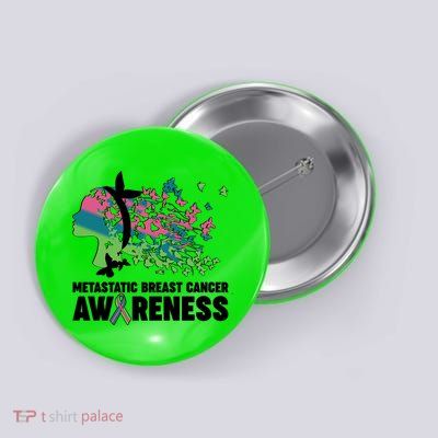 Metastatic Breast Cancer Awareness Butterflies Button