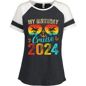 My Birthday Cruise 2024 Party Cruise Birthday Vacation  Enza Ladies Jersey Colorblock Tee