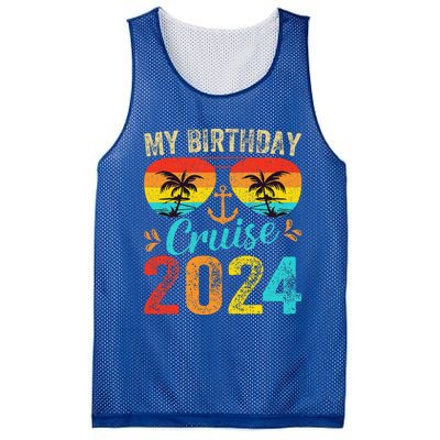 My Birthday Cruise 2024 Party Cruise Birthday Vacation  Mesh Reversible Basketball Jersey Tank