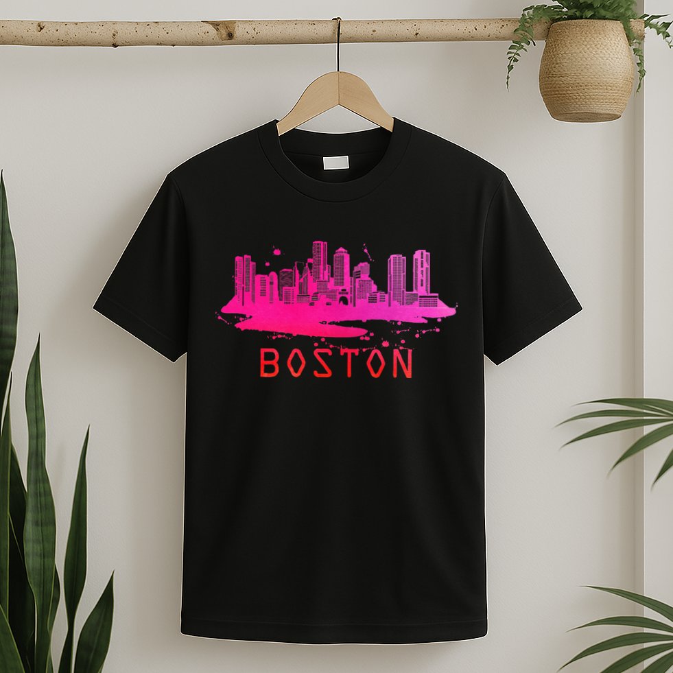 Modern Boston Cityscape Boston Massachusetts Skyline T-Shirt