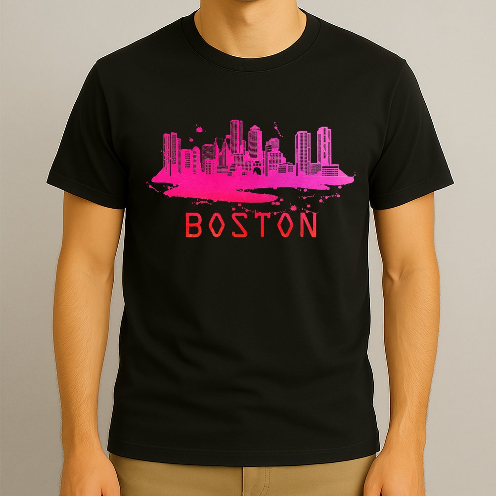 Modern Boston Cityscape Boston Massachusetts Skyline T-Shirt