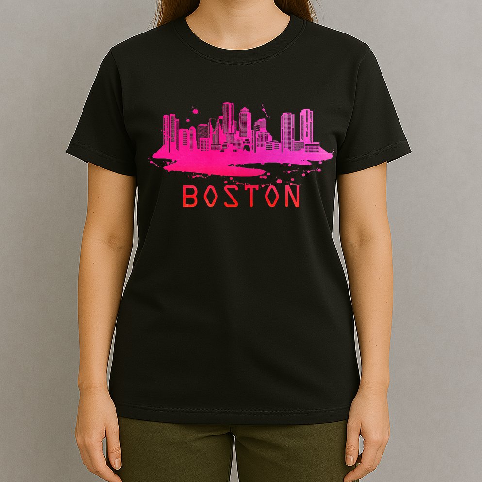 Modern Boston Cityscape Boston Massachusetts Skyline T-Shirt
