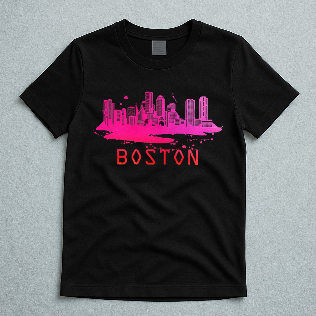 Modern Boston Cityscape Boston Massachusetts Skyline T-Shirt