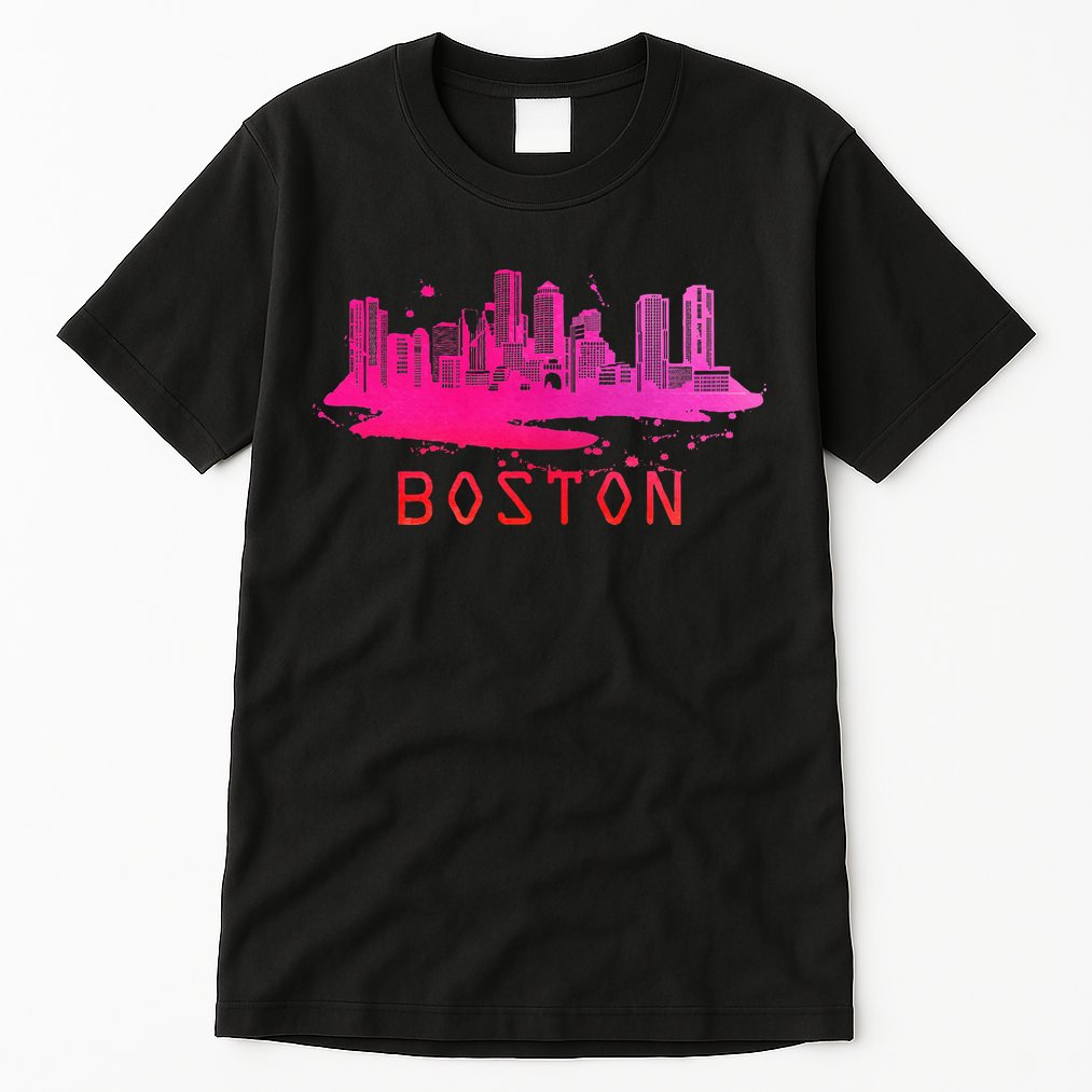 Modern Boston Cityscape Boston Massachusetts Skyline Tall T-Shirt