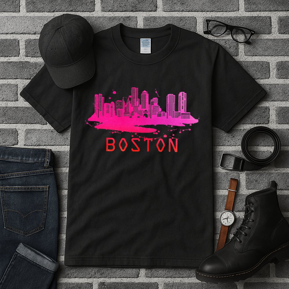 Modern Boston Cityscape Boston Massachusetts Skyline Tall T-Shirt