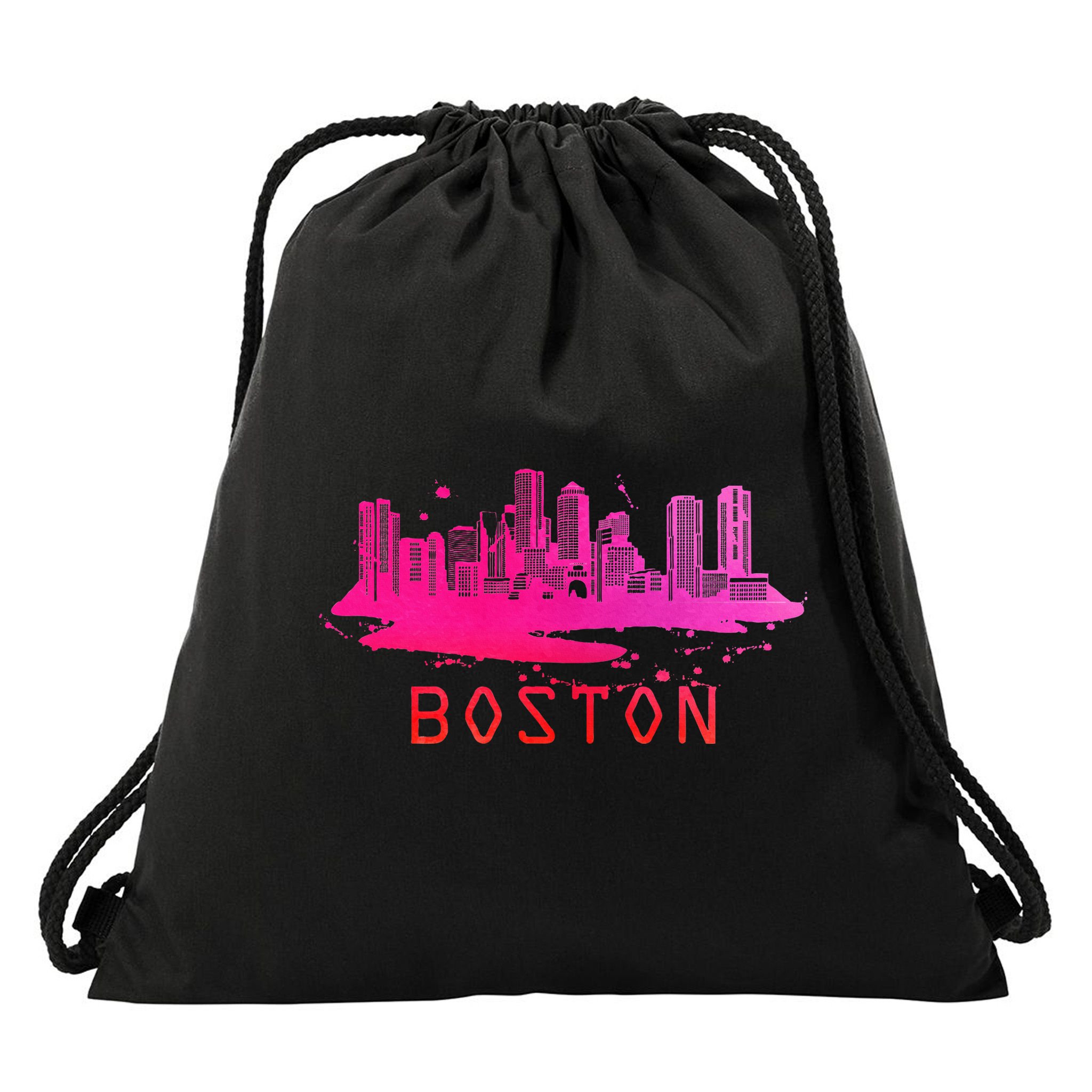 Modern Boston Cityscape Boston Massachusetts Skyline Drawstring Bag