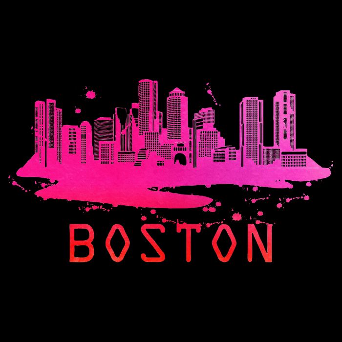 Modern Boston Cityscape Boston Massachusetts Skyline Drawstring Bag