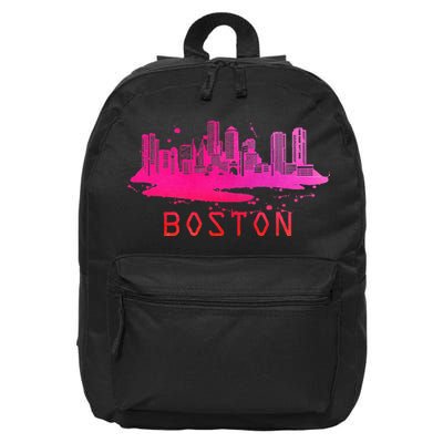Modern Boston Cityscape Boston Massachusetts Skyline 16 in Basic Backpack