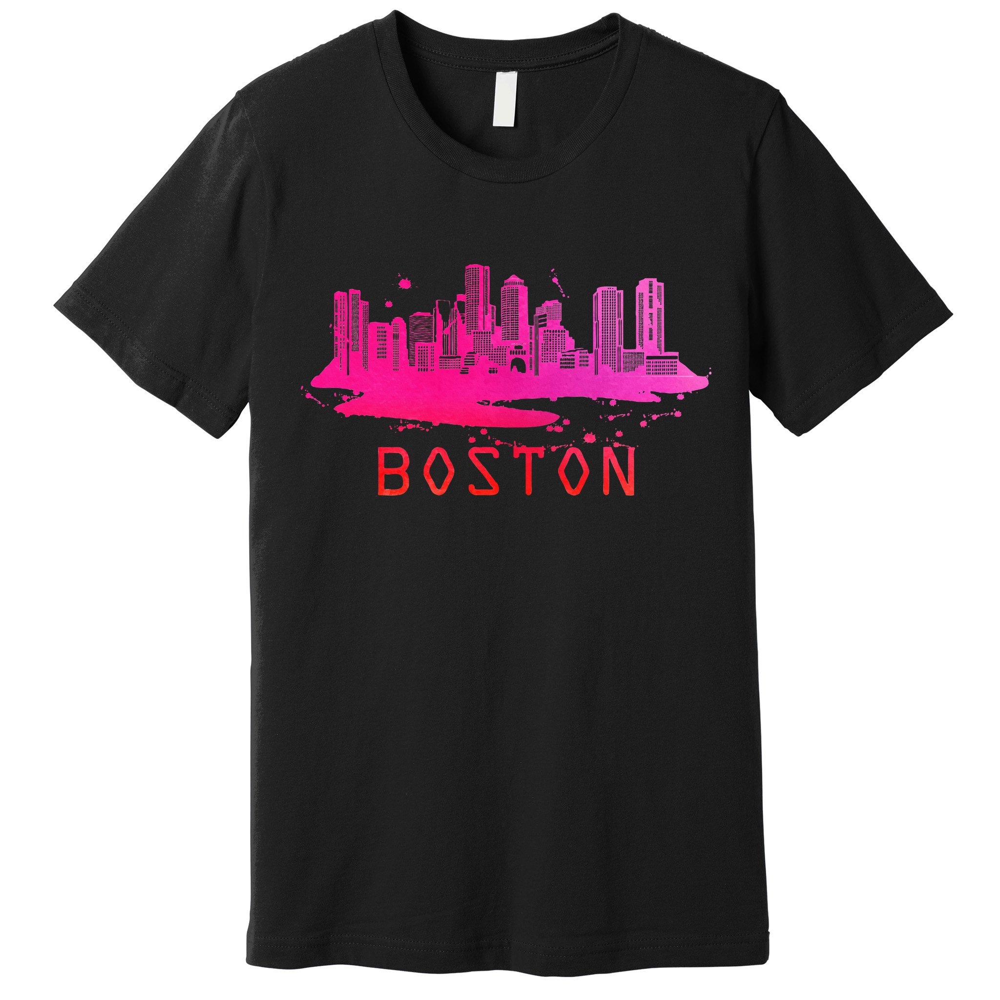 Modern Boston Cityscape Boston Massachusetts Skyline Premium T-Shirt