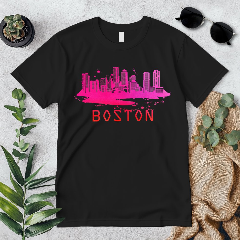 Modern Boston Cityscape Boston Massachusetts Skyline Premium T-Shirt