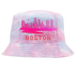 Modern Boston Cityscape Boston Massachusetts Skyline Tie-Dyed Bucket Hat