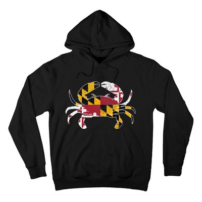 Maryland Blue Crab Vintage Maryland Flag Pride Hoodie