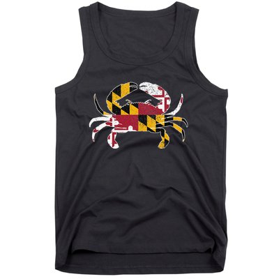 Maryland Blue Crab Vintage Maryland Flag Pride Tank Top