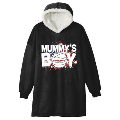 Mummys Boy Cute American Flag Hooded Wearable Blanket