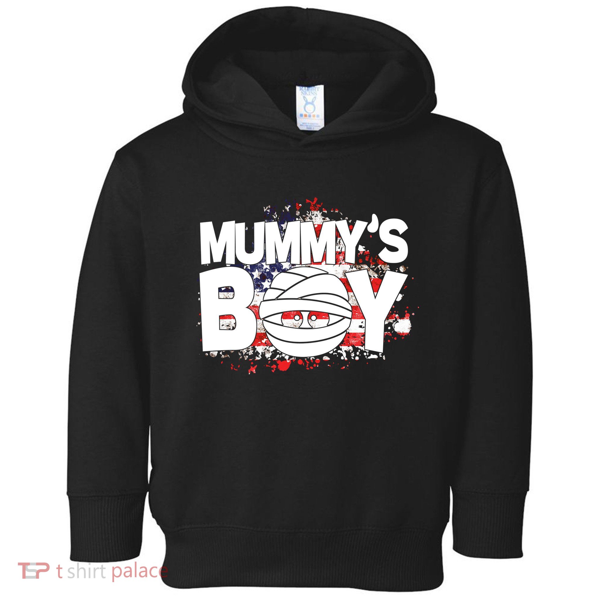 Mummys Boy Cute American Flag Toddler Hoodie
