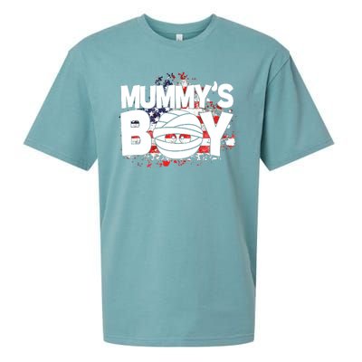 Mummys Boy Cute American Flag Sueded Cloud Jersey T-Shirt