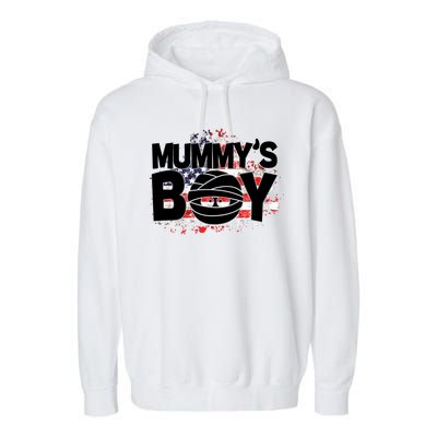 Mummys Boy Cute American Flag Garment-Dyed Fleece Hoodie