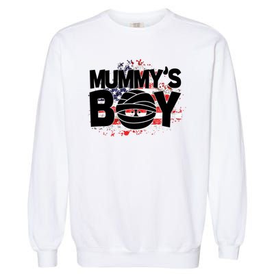 Mummys Boy Cute American Flag Garment-Dyed Sweatshirt