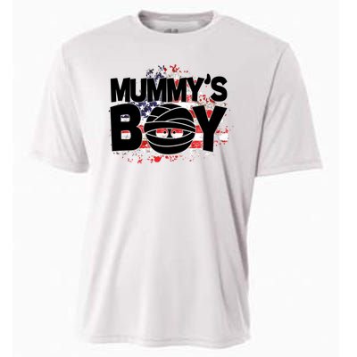 Mummys Boy Cute American Flag Cooling Performance Crew T-Shirt