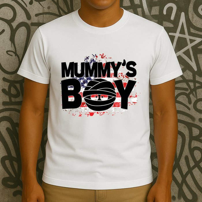 Mummys Boy Cute American Flag T-Shirt