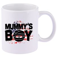 Mummys Boy Cute American Flag 11oz C Handle Ceramic Mug