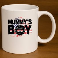 Mummys Boy Cute American Flag 11oz C Handle Ceramic Mug