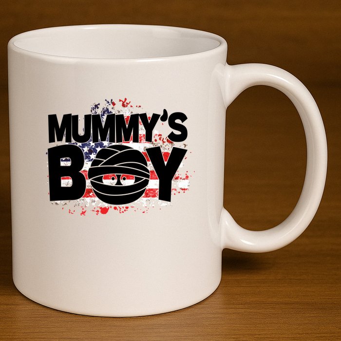 Mummys Boy Cute American Flag 11oz C Handle Ceramic Mug