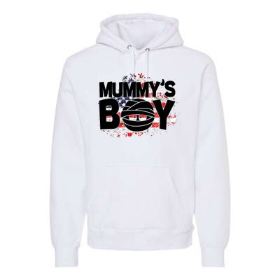 Mummys Boy Cute American Flag Premium Hoodie