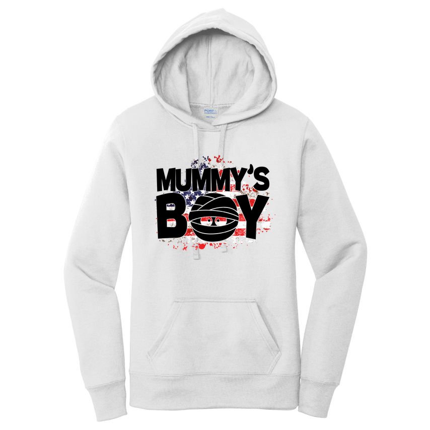 Mummys Boy Cute American Flag Women's Pullover Hoodie