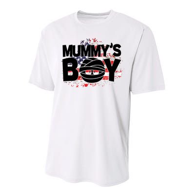 Mummys Boy Cute American Flag Performance Sprint T-Shirt