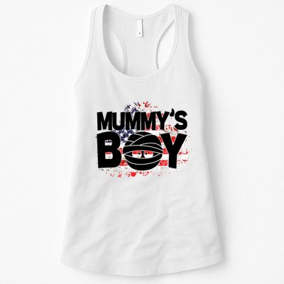 Mummys Boy Cute American Flag Womens Tank Top