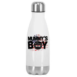 Mummys Boy Cute American Flag Stainless Steel Insulated Water Bottle