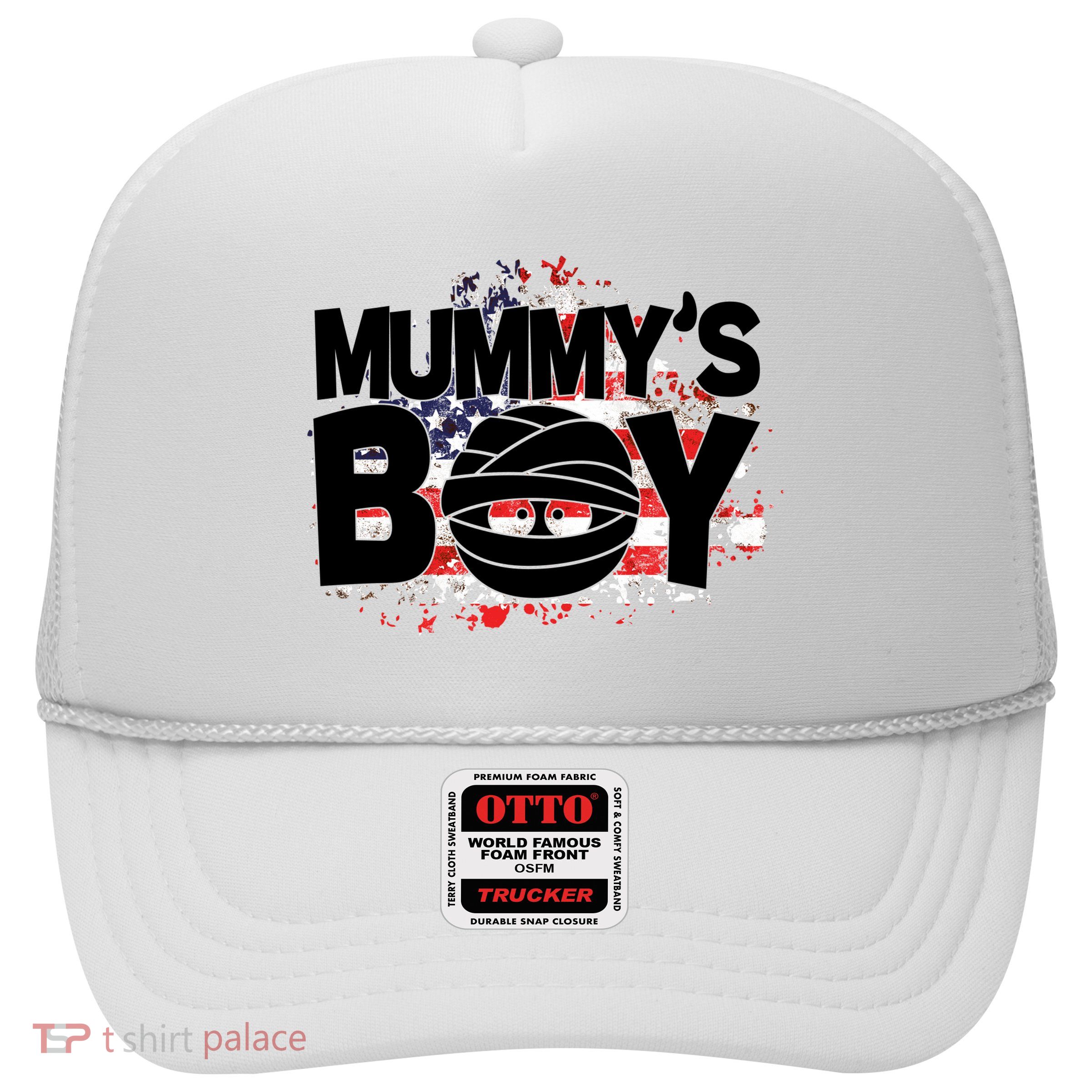 Mummys Boy Cute American Flag Trucker Hat