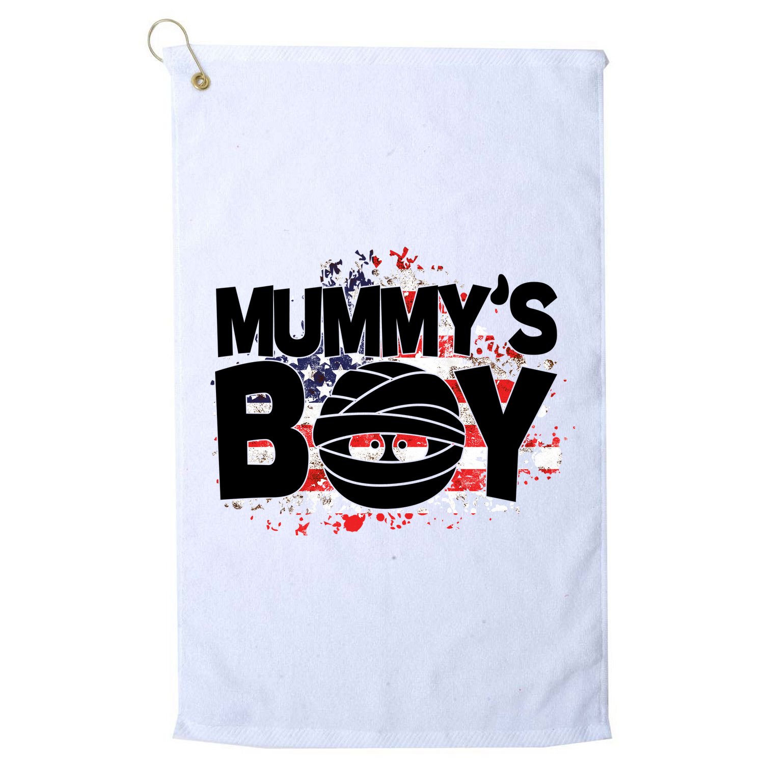 Mummys Boy Cute American Flag Golf Towel