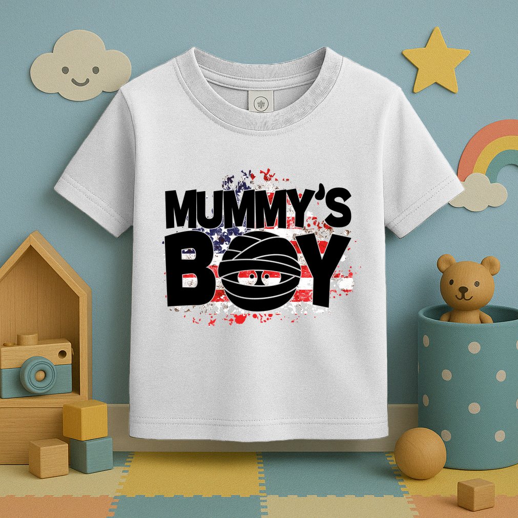 Mummys Boy Cute American Flag Toddler T-Shirt
