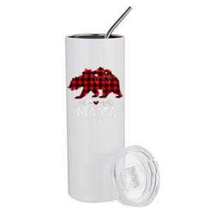 Mama Bear Christmas Bear Cool Christmas Mom Stainless Steel Tumbler