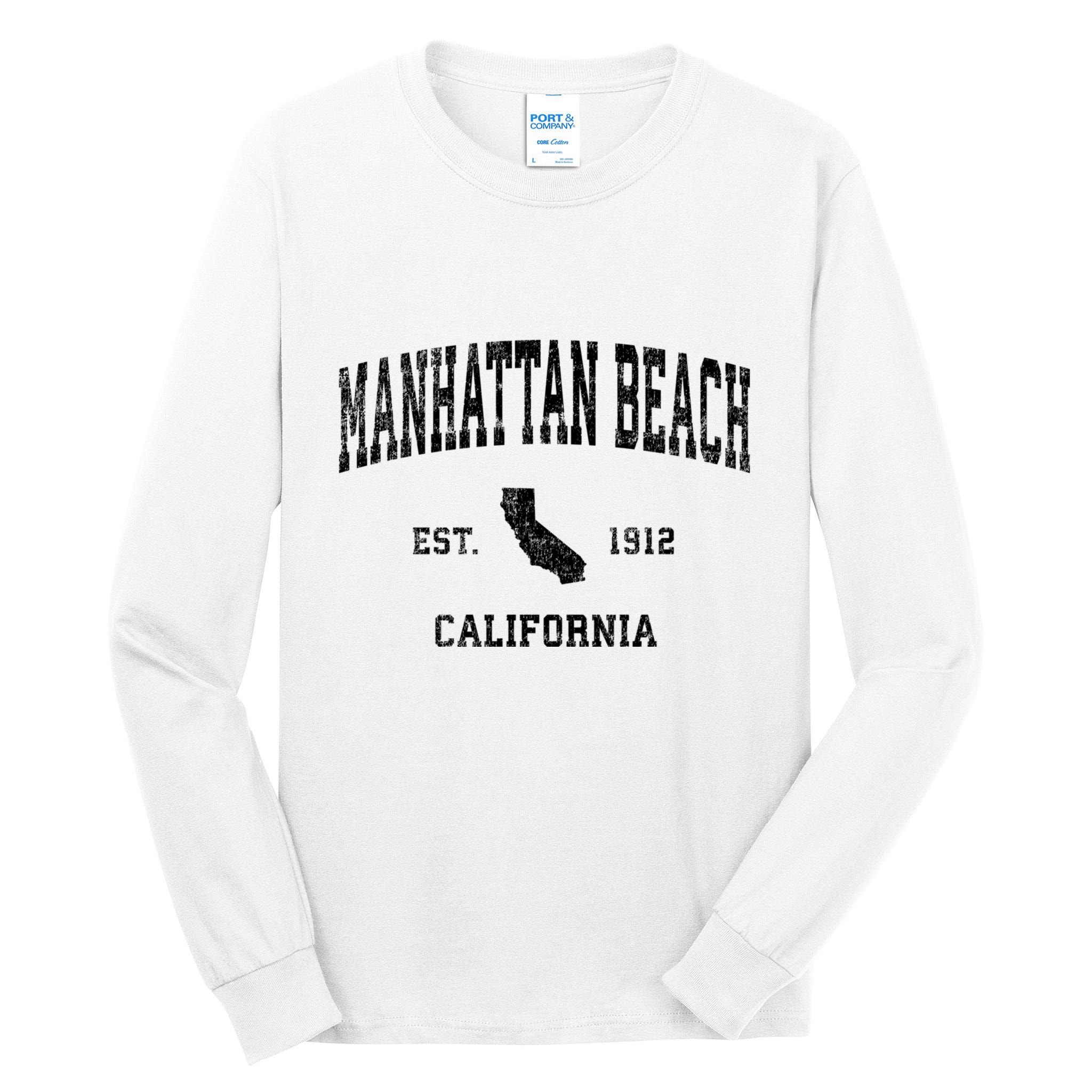 Manhattan Beach California Ca Vintage Established Sports Design Tall Long Sleeve T-Shirt