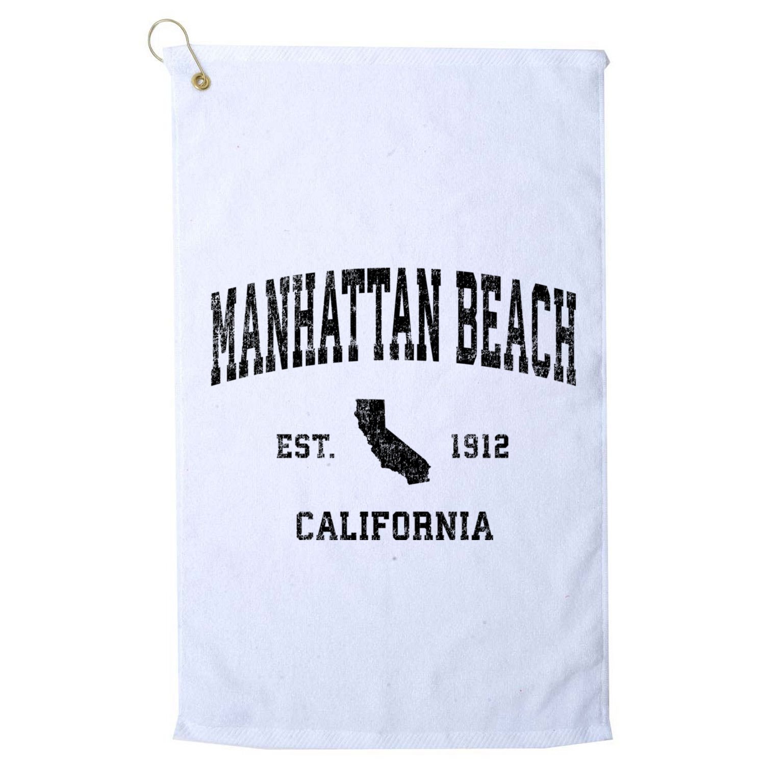 Manhattan Beach California Ca Vintage Established Sports Design Golf Towel