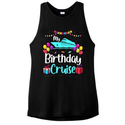 My Birthday Cruise Ship Party Birthday Squad 2024 Vacation Ladies PosiCharge Tri-Blend Wicking Tank