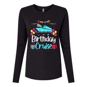 My Birthday Cruise Ship Party Birthday Squad 2024 Vacation Womens Cotton Relaxed Long Sleeve T-Shirt