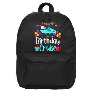 My Birthday Cruise Ship Party Birthday Squad 2024 Vacation 16 in Basic Backpack