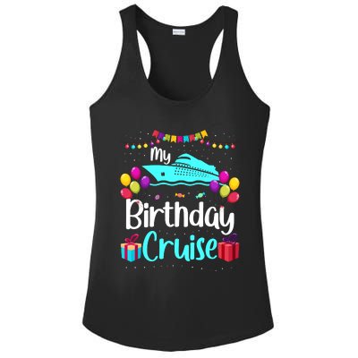 My Birthday Cruise Ship Party Birthday Squad 2024 Vacation Ladies PosiCharge Competitor Racerback Tank