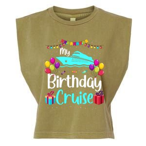 My Birthday Cruise Ship Party Birthday Squad 2024 Vacation Garment-Dyed Women's Muscle Tee