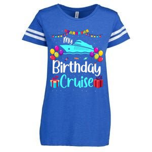 My Birthday Cruise Ship Party Birthday Squad 2024 Vacation Enza Ladies Jersey Football T-Shirt