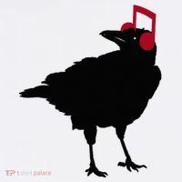 Music Bird Crow Musical Note A Black Crow A Red Headphone Premium T-Shirt
