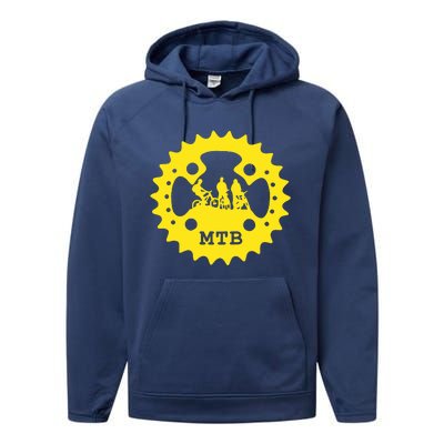 Mountain Bike Chainring Mtb Bicycle Performance Fleece Hoodie