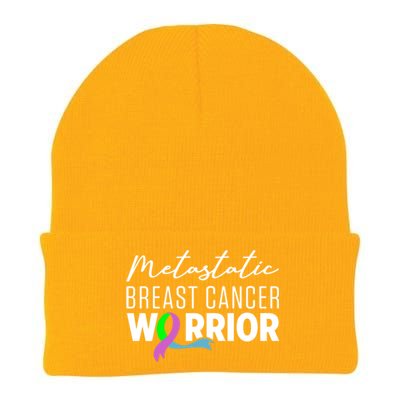 Metastatic Breast Cancer Awareness Aware Warrior Funny Gift Knit Cap Winter Beanie