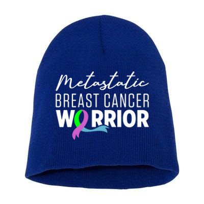 Metastatic Breast Cancer Awareness Aware Warrior Funny Gift Short Acrylic Beanie